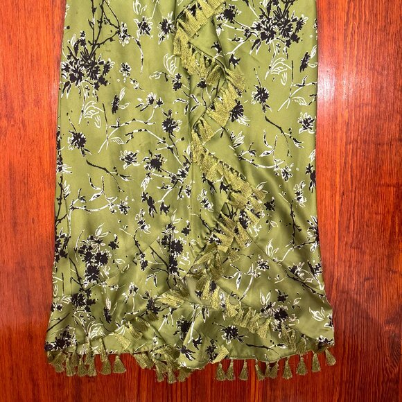 Cinq a Sept Wildflower Elise Silk Strapless Tassel Print Dress, Size 4 - Picture 5 of 9